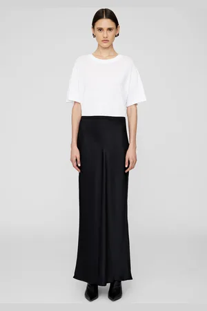 ANINE BING Bar Silk Maxi Skirt - L
