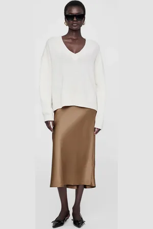 ANINE BING Bar Silk Skirt - S