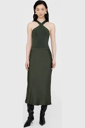 ANINE BING Bar Silk Skirt - Xl
