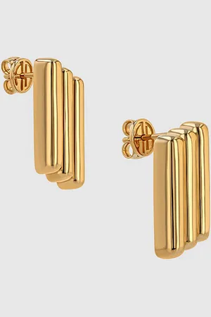 ANINE BING Diagonal Coil Earrings - One