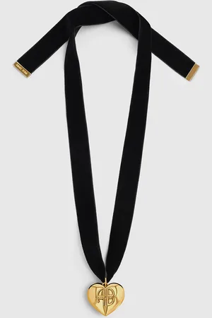ANINE BING Chunky Heart Velvet Choker - One