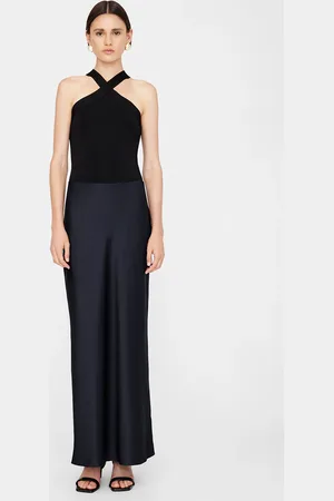 ANINE BING Bar Silk Maxi Skirt - L