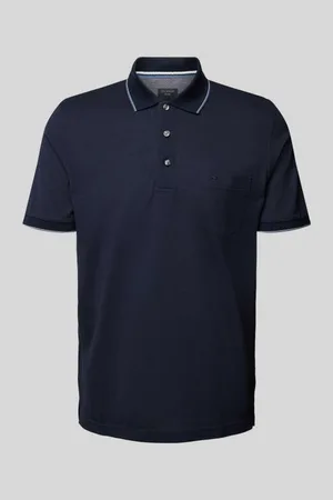 Olymp Slim Fit Poloshirt aus reiner Baumwolle mit Logo-Stitching