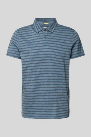 Camel Active Poloshirt mit Streifenmuster und Label-Stitching