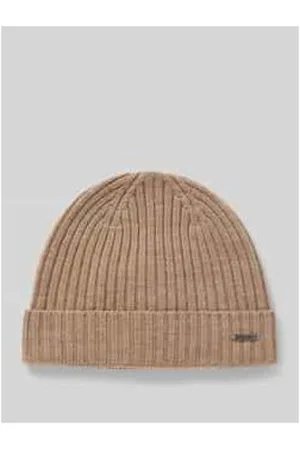 JOOP! Beanie aus Wolle mit Label-Detail Modell 
