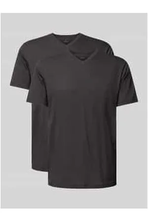 Ragman T-Shirt im 2er Pack mit geripptem V-Ausschnitt