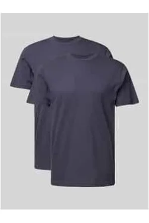 Ragman T-Shirt mit geripptem Rundhalsausschnitt