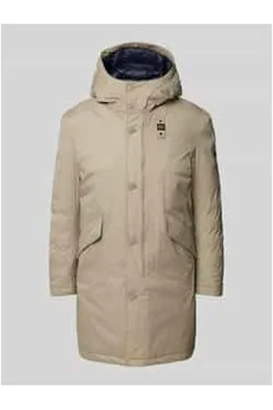 Blauer Parka mit Kapuze Modell 