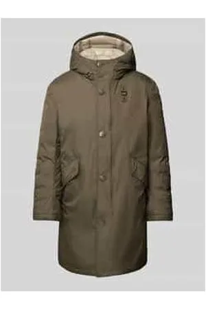 Blauer Parka mit Kapuze Modell 