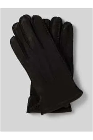 Bugatti Lederhandschuhe mit Ziernähten