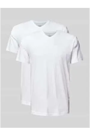 Ragman T-Shirt im 2er Pack mit geripptem V-Ausschnitt