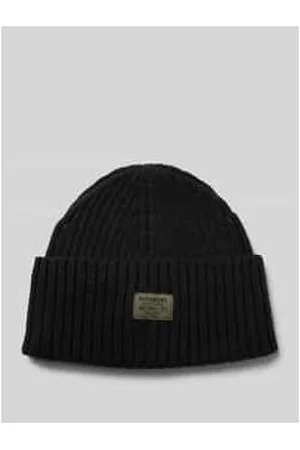 Superdry Beanieaus Woll-Mix mit Logo-Patch Modell 