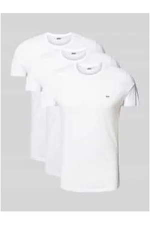 Diesel T-Shirt mit Label-Print im 3er-Pack