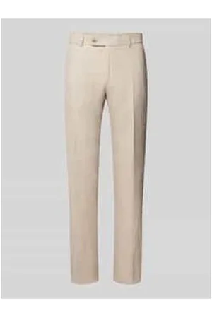 Carl Gross Slim Fit Leinenhose mit Bügelfalten Modell 