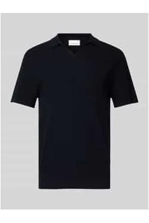 Profuomo Poloshirt mit V-Ausschnitt und Seiden-Anteil