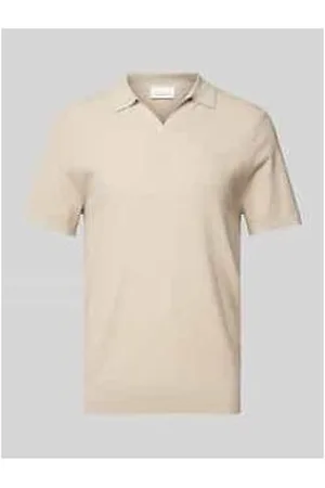 Profuomo Poloshirt mit V-Ausschnitt und Seiden-Anteil