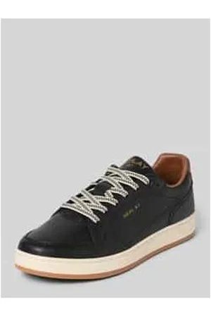 Replay Ledersneaker mit Label-Details Modell 