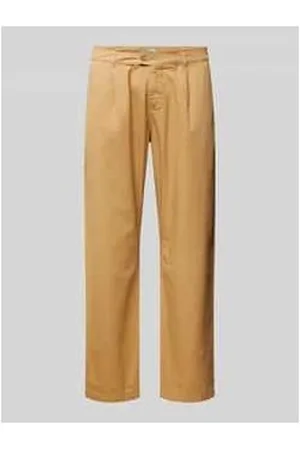 Thinking Mu Regular Fit Bundfaltenhose mit Gürtelschlaufen
