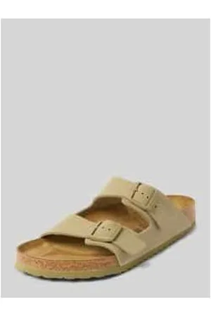 Birkenstock Slides aus Leder mit Dornschließe Modell 