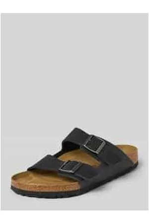 Birkenstock Slides aus Leder mit Dornschließe Modell 