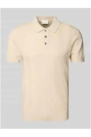 Profuomo Poloshirt mit kurzer Knopfleiste