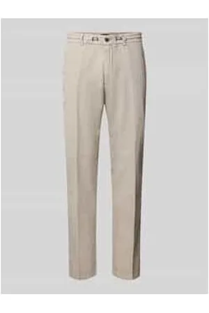 Cinque Tapered Fit Leinenchino mit Bügelfalten Modell 