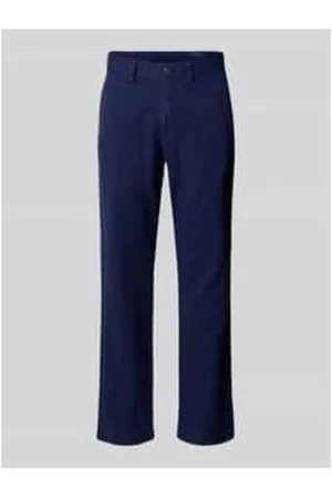 Ralph Lauren Regular Fit Leinenhose mit Knopf- und Reißverschluss