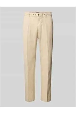 Cinque Tapered Fit Leinenchino mit Bügelfalten Modell 
