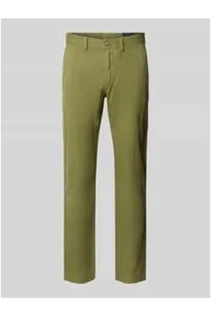 Ralph Lauren Regular Fit Leinenhose mit Knopf- und Reißverschluss