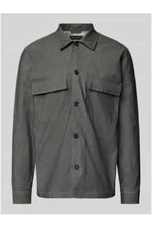 Marc O’ Polo Loose Fit Hemdjacke aus Baumwoll-Chambray