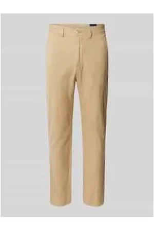 Ralph Lauren Regular Fit Leinenhose mit Knopf- und Reißverschluss