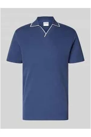 SELECTED Slim Fit Poloshirt mit V-Ausschnitt Modell 
