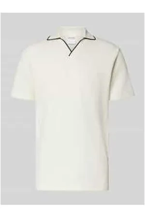 SELECTED Slim Fit Poloshirt mit V-Ausschnitt Modell 