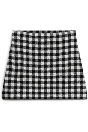ARKET Minirock Aus Jacquardstrick - Weiß|Schwarz