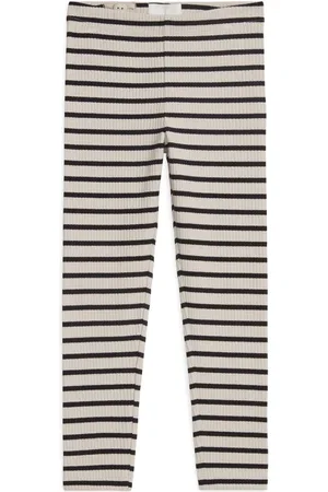 ARKET Gerippte Leggings - Schwarz|Mehrfarbig|Weiß