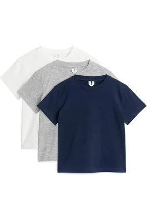 ARKET T-Shirt Mit Rundhalsausschnitt, Im 3Er-Set - Blau|Grau|Mehrfarbig|Weiß