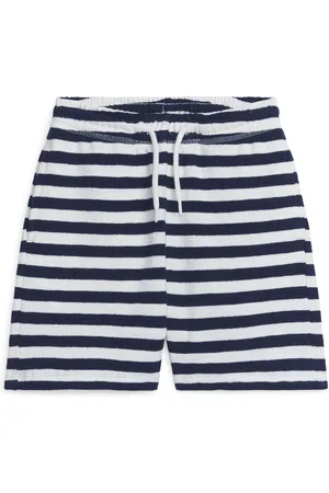 ARKET Strukturierte Jerseyshorts - Blau|Mehrfarbig|Weiß