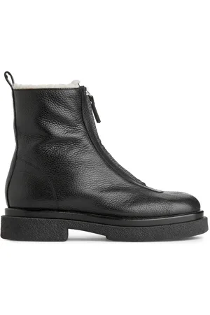 ARKET Lederstiefel Mit Kunstpelz