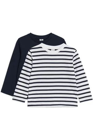 ARKET Langärmeliges T-Shirt Im 2Er-Pack - Beige|Blau|Mehrfarbig