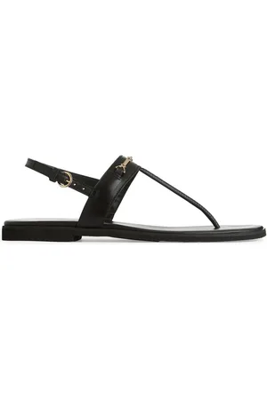 ARKET Zehensteg-Sandalen Aus Leder - |Goldfarben|Mehrfarbig