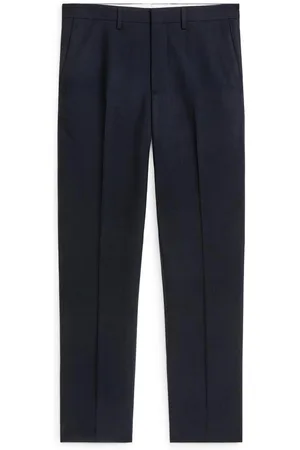 ARKET Schmale Wollhose In Panamabindung - Blau
