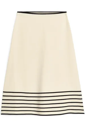 ARKET Strickrock Aus Baumwolle - Beige|Schwarz|Weiß|Mehrfarbig