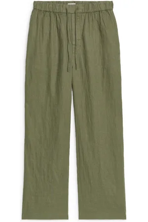 ARKET Leinenhose Mit Schnürung - Grün