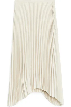 ARKET Plissierter Maxirock - Weiß|Beige