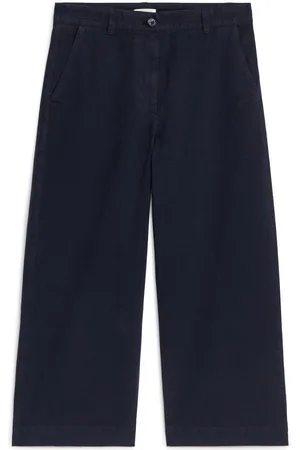 ARKET Verkürzte Chino Aus Baumwoll-Leinen-Mischung - Blau