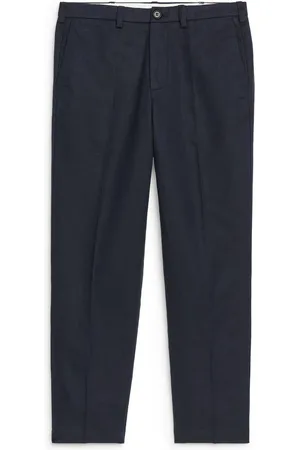 ARKET Baumwollleinen-Hose Regular Cropped - Blau