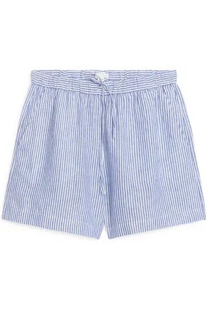 ARKET Leinen-Shorts - Blau|Weiß|Mehrfarbig