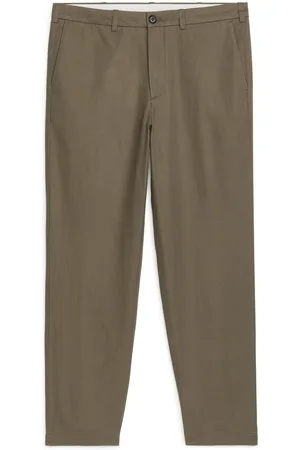 ARKET Baumwollleinen-Hose Regular Cropped - Braun