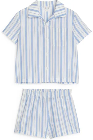 ARKET Pyjama Aus Baumwolle - Blau|Mehrfarbig|Weiß