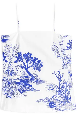 ARKET Trägertop Mit Print - Weiß|Blau|Mehrfarbig